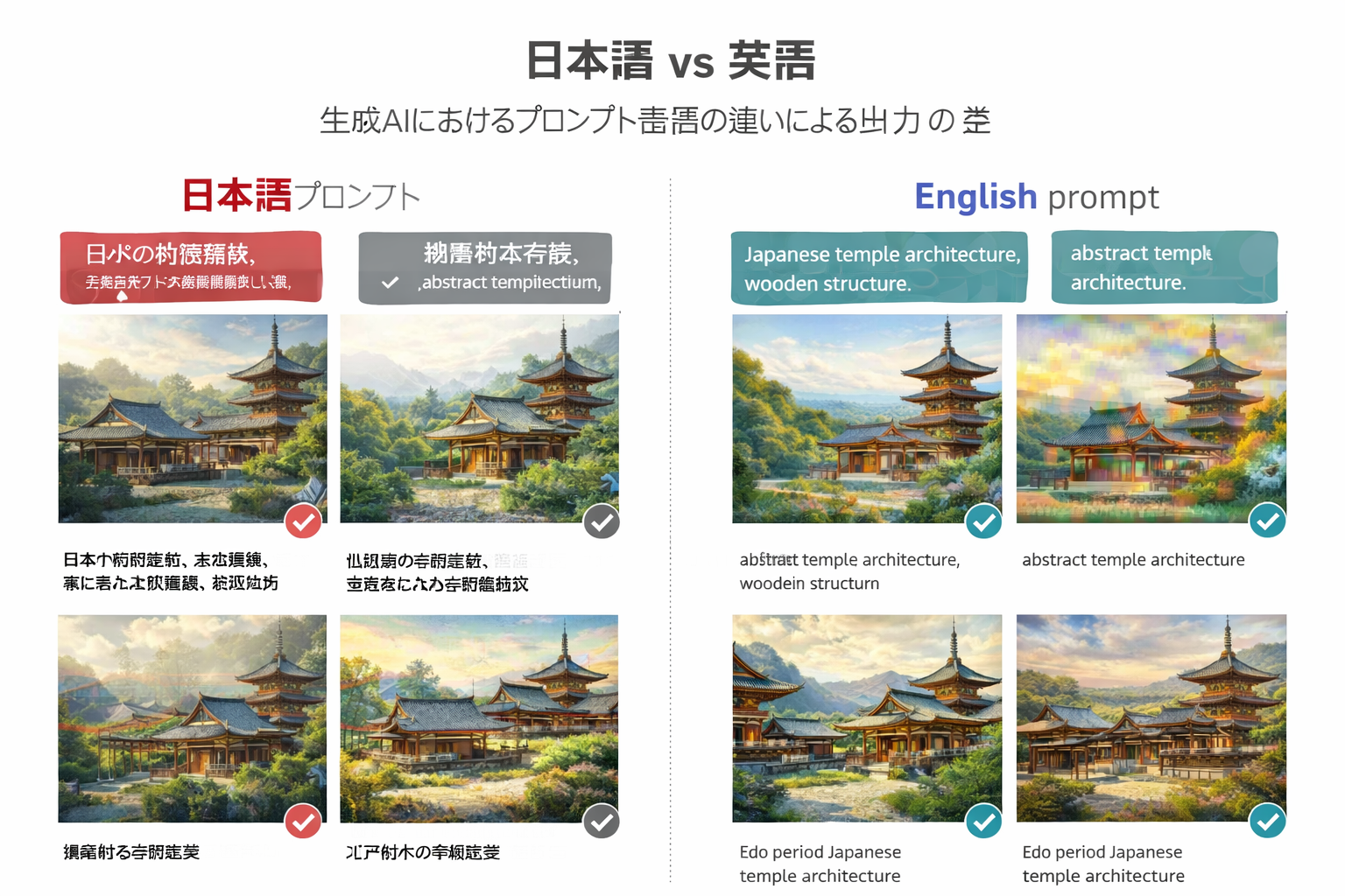 Japanese vs English prompt comparison